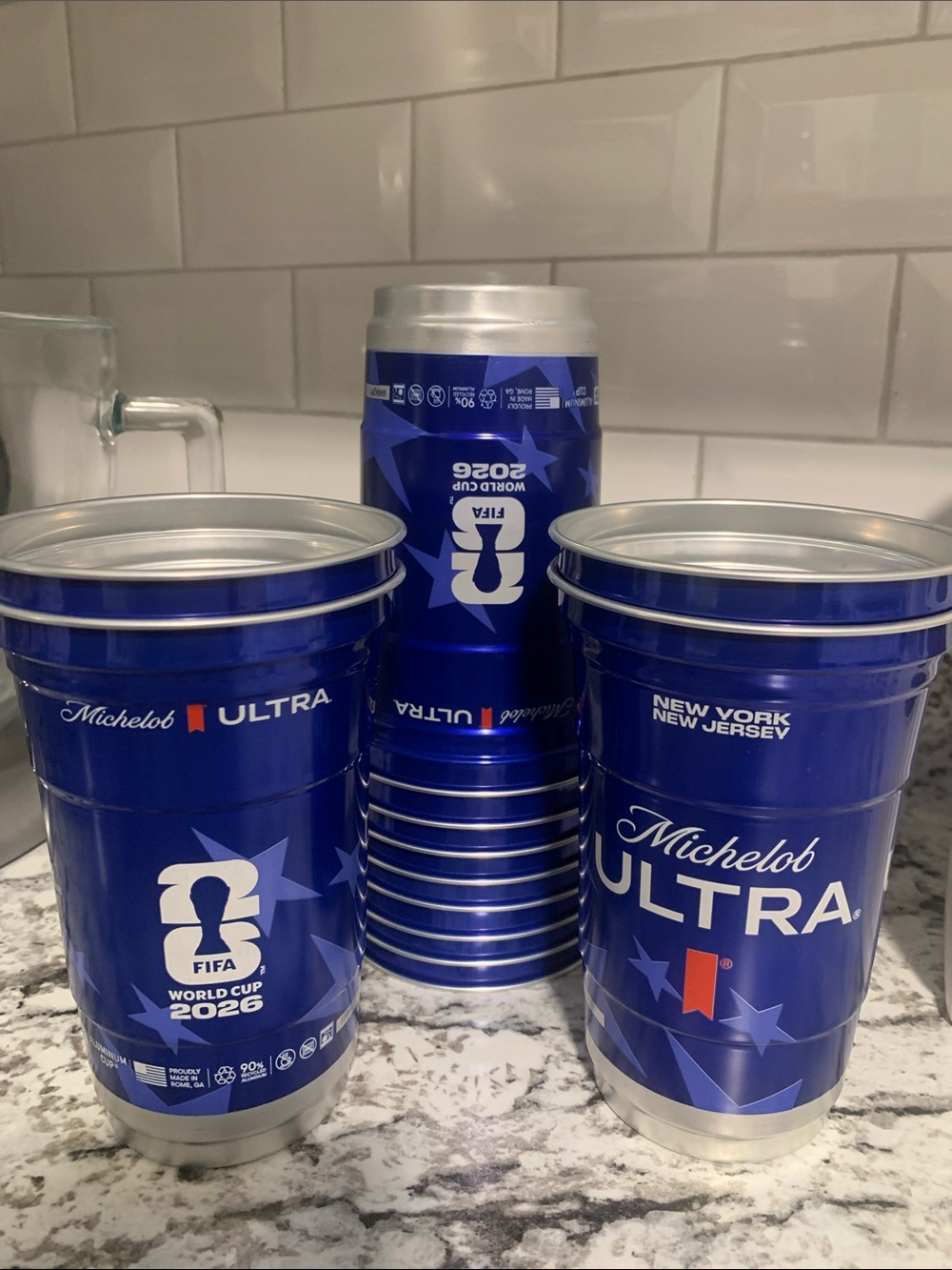 🆕- MICHELOB ULTRA World Cup 2026 Reusable Aluminum Cups - Set of 12